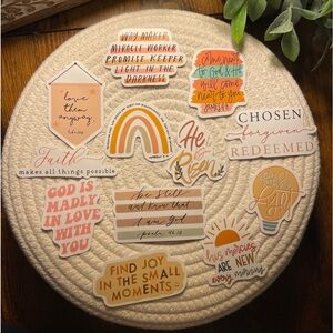 12 Premium Vinyl Waterproof Stickers -FAITH